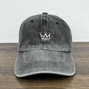 Crown Logo Hat Cap Strap Back Black 100% Cotton Dad Minimalist Casual‎ Mens